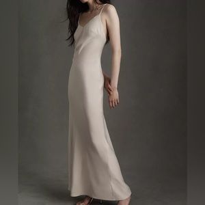 BHLDN Charlie Maxi Slip Dress- champagne